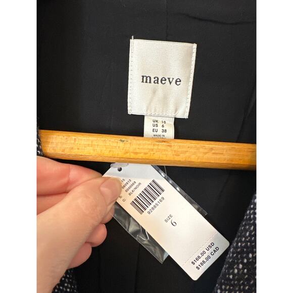 Anthropologie Maeve NWT Mixed Media Tweed Bomber Jacket Size 6 - Picture 5 of 11